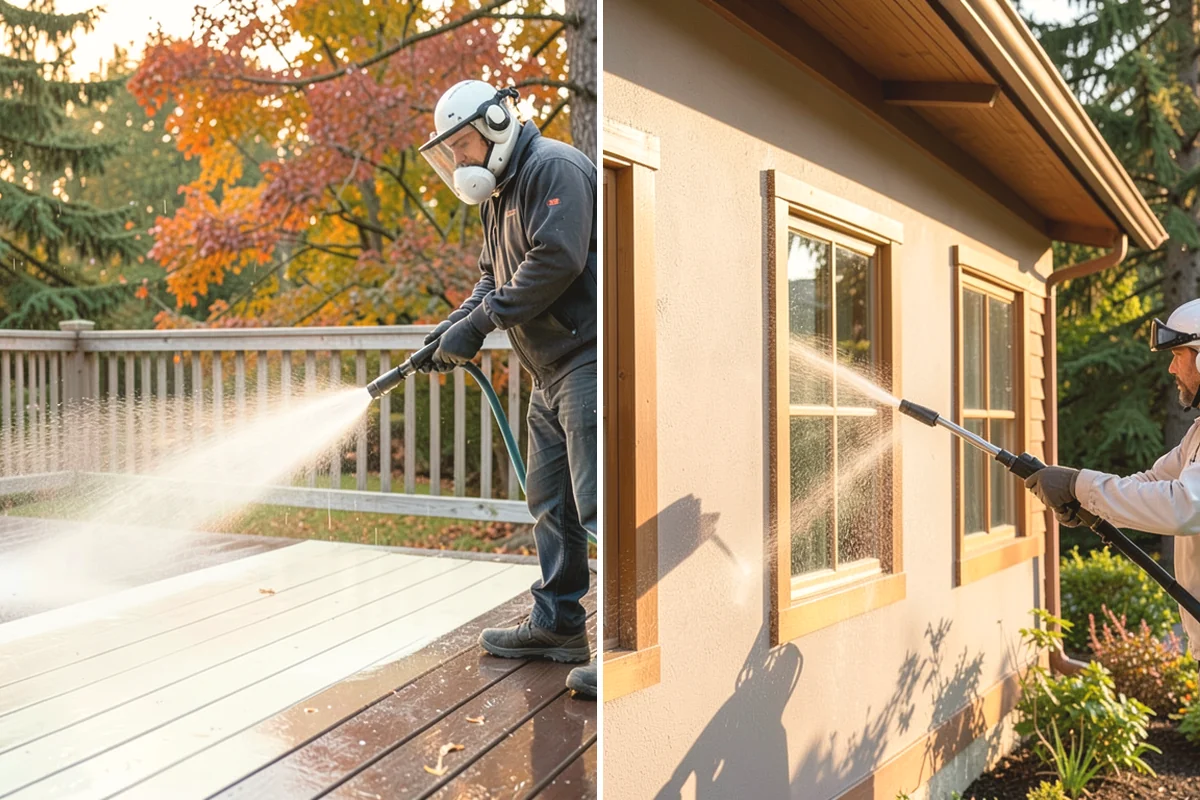 Brewery Exterior Cleaning in Monroe, Snohomish County, WA - Pre-treat sticky patio and dock zones with a degreaser