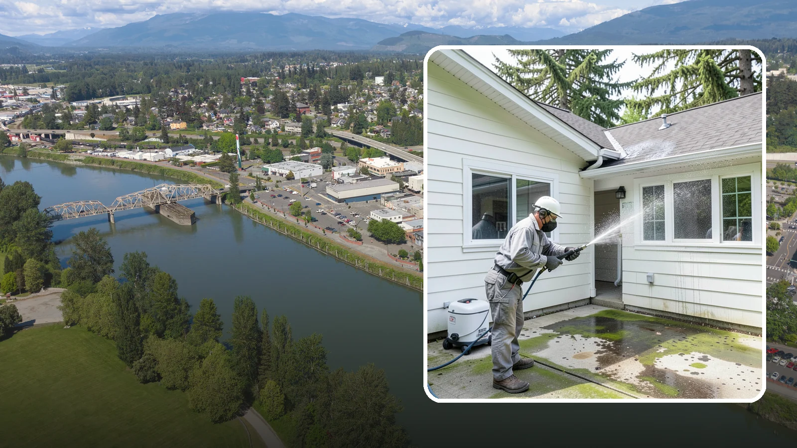 Brewery Exterior Cleaning in Mount Vernon, Skagit County, WA - Exterior cleaning for breweries and taprooms that clears spilled beer, grain residue, and Northwest algae from patios, loading...
