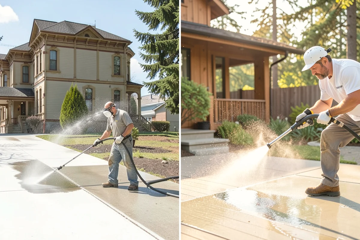 Brewery Exterior Cleaning in Mountlake Terrace, Snohomish County, WA - Pre-treat sticky patio and dock zones with a degreaser