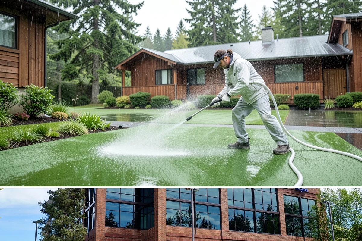 Brewery Exterior Cleaning in Mountlake Terrace, Snohomish County, WA - Late spring cleaning readies patios for the busy summer taproom season, with quarterly touch-ups through the year.