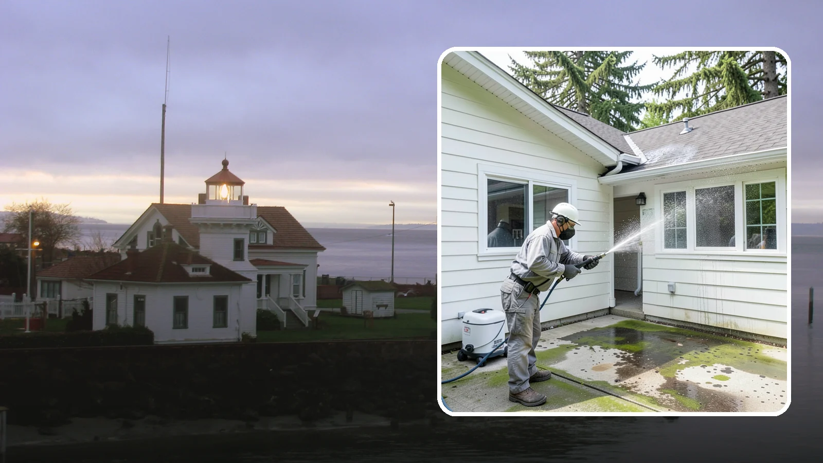 Brewery Exterior Cleaning in Mukilteo, Snohomish County, WA - Exterior cleaning for breweries and taprooms that clears spilled beer, grain residue, and Northwest algae from patios, loading...