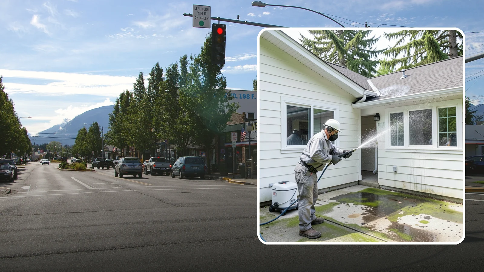 Brewery Exterior Cleaning in North Bend, King County, WA - Exterior cleaning for breweries and taprooms that clears spilled beer, grain residue, and Northwest algae from patios, loading...