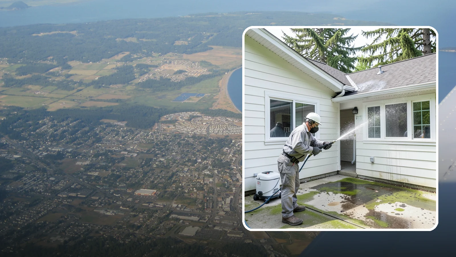 Brewery Exterior Cleaning in Oak Harbor, Island County, WA - Exterior cleaning for breweries and taprooms that clears spilled beer, grain residue, and Northwest algae from patios, loading...
