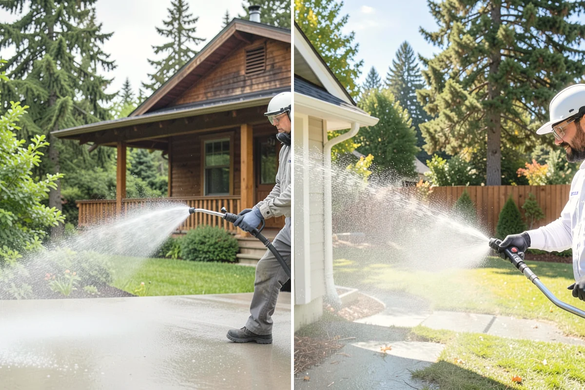Brewery Exterior Cleaning in Oak Harbor, Island County, WA - Pre-treat sticky patio and dock zones with a degreaser