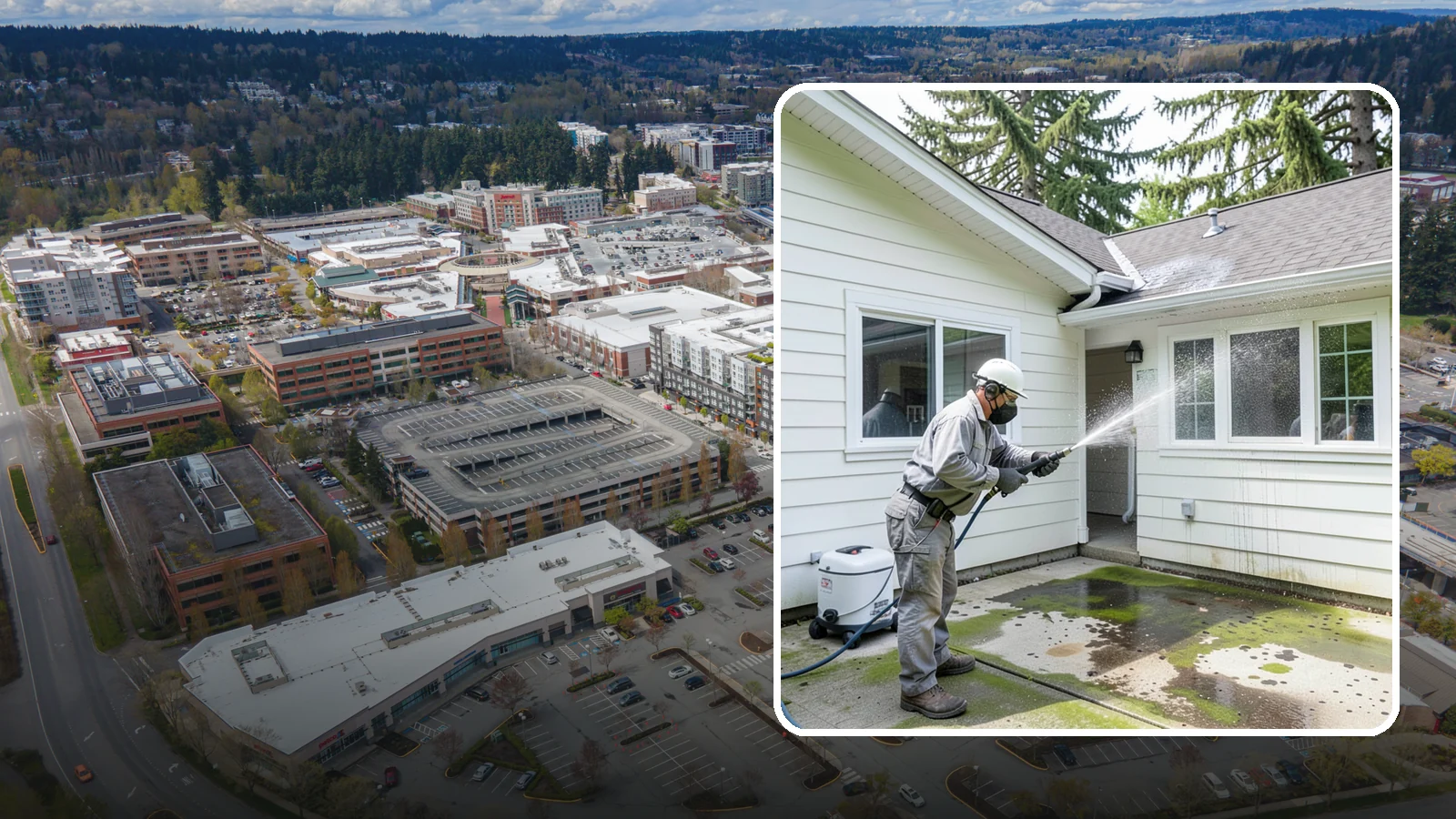 Brewery Exterior Cleaning in Redmond, King County, WA - Exterior cleaning for breweries and taprooms that clears spilled beer, grain residue, and Northwest algae from patios, loading...