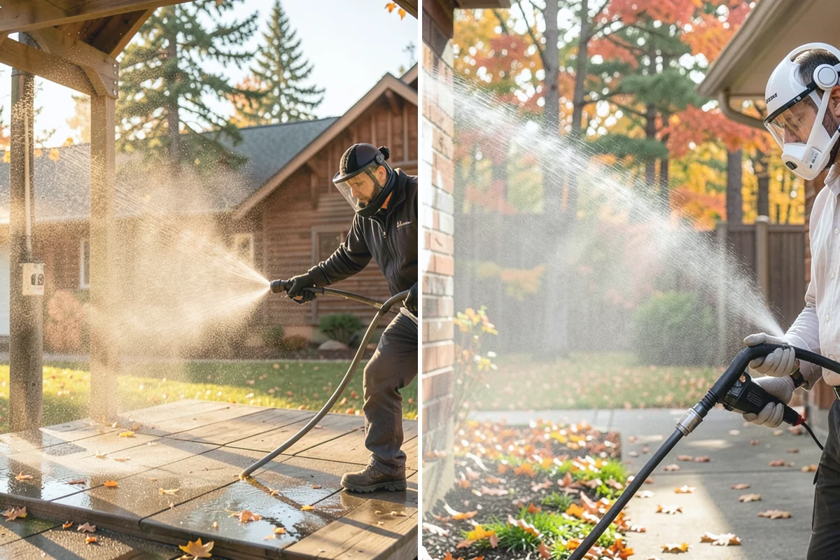 Brewery Exterior Cleaning in Redmond, King County, WA - Pre-treat sticky patio and dock zones with a degreaser