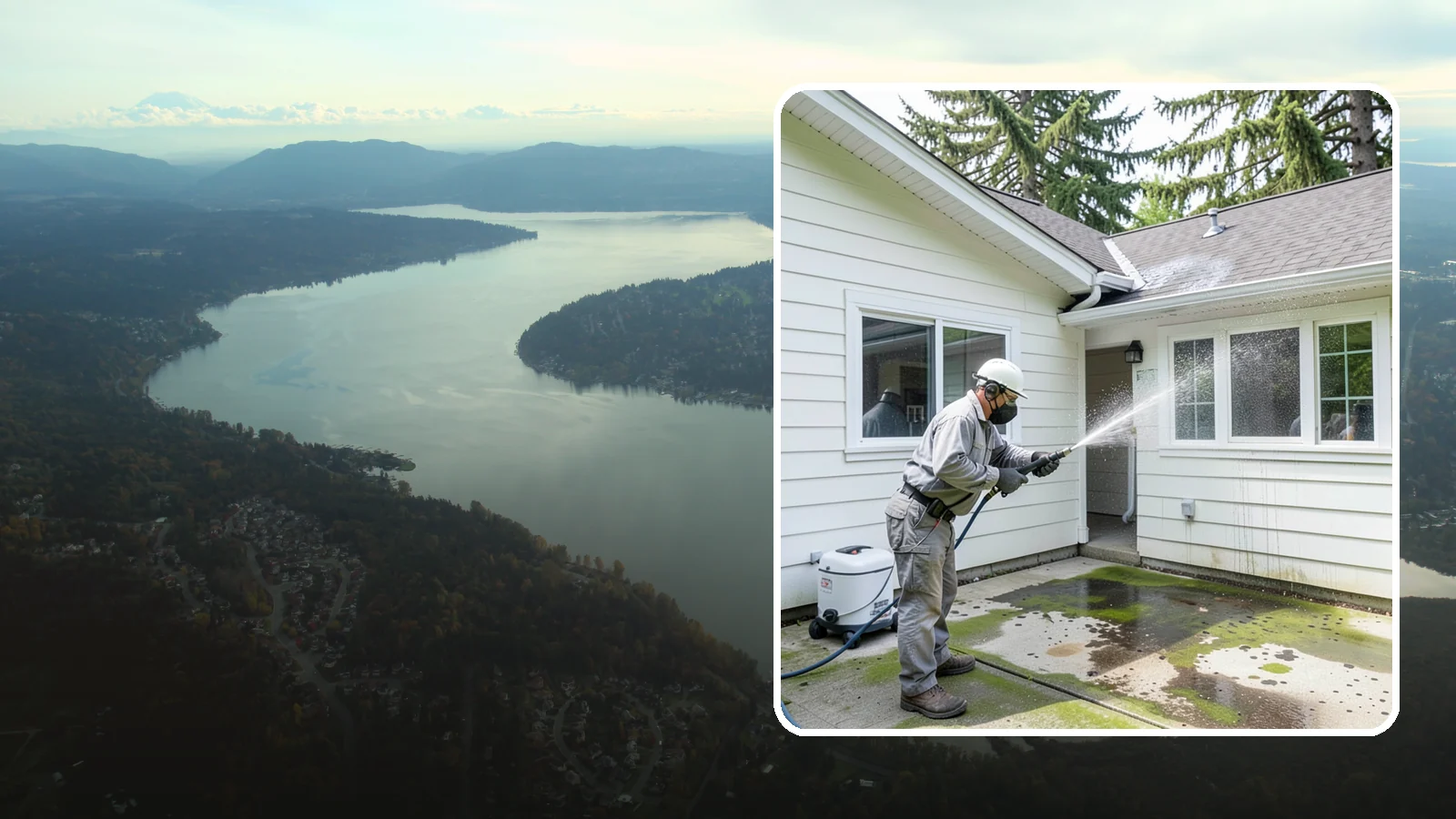 Brewery Exterior Cleaning in Sammamish, King County, WA - Exterior cleaning for breweries and taprooms that clears spilled beer, grain residue, and Northwest algae from patios, loading...