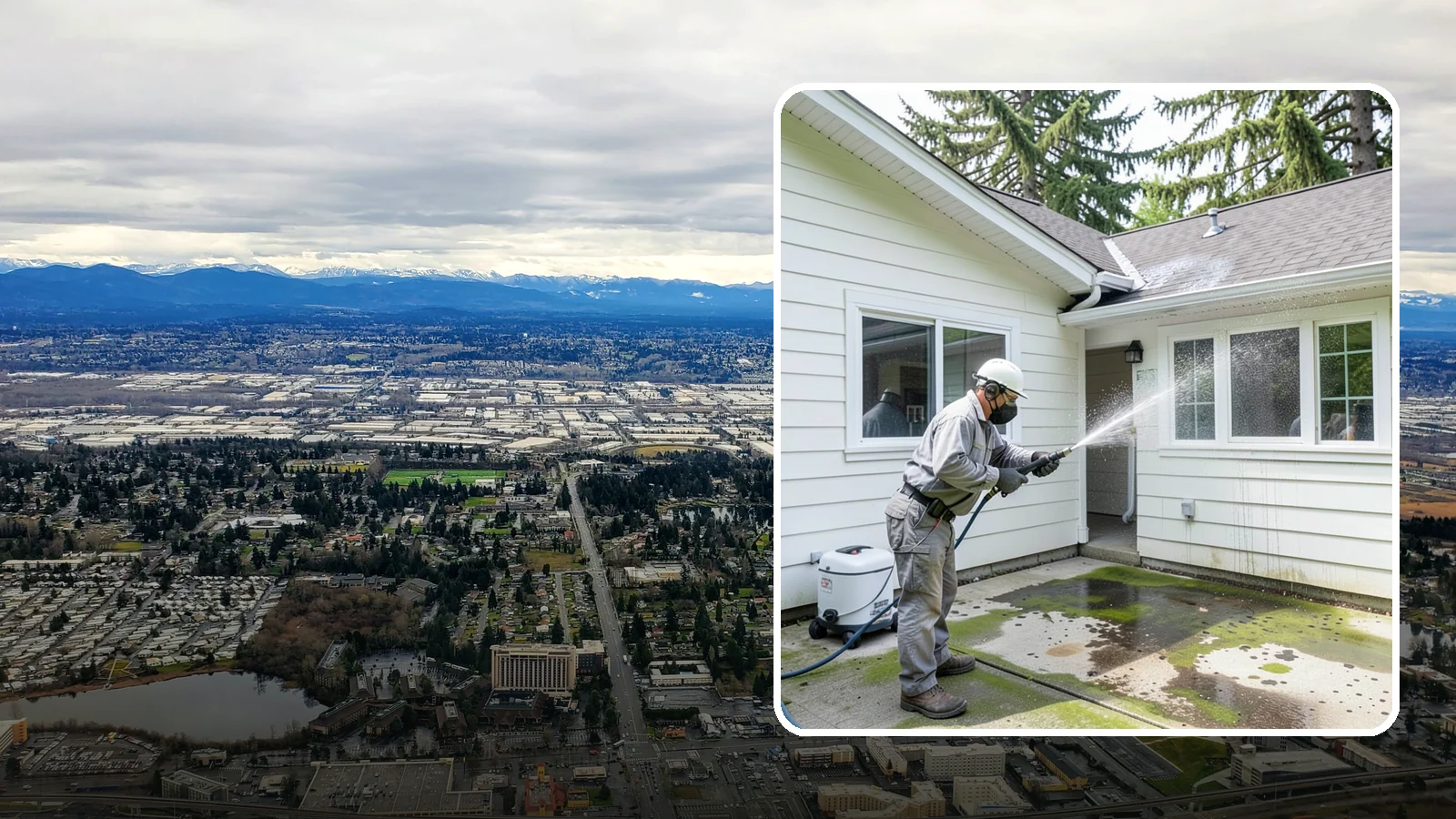 Brewery Exterior Cleaning in SeaTac, King County, WA - Exterior cleaning for breweries and taprooms that clears spilled beer, grain residue, and Northwest algae from patios, loading...