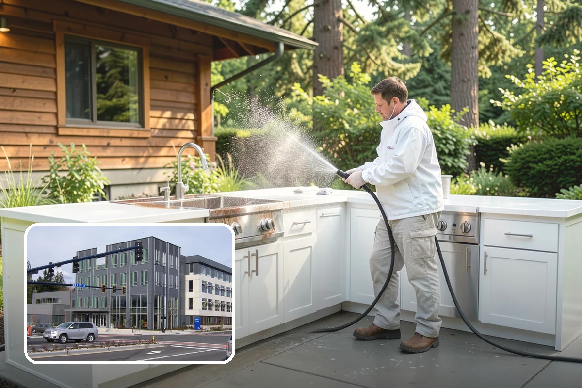 Brewery Exterior Cleaning in Shoreline, King County, WA - Cuts sticky beer and sugar residue from patios and floors