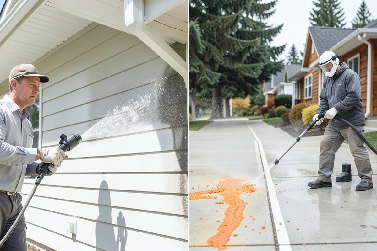 Brewery Exterior Cleaning in South Prairie, Pierce County, WA - Pre-treat sticky patio and dock zones with a degreaser