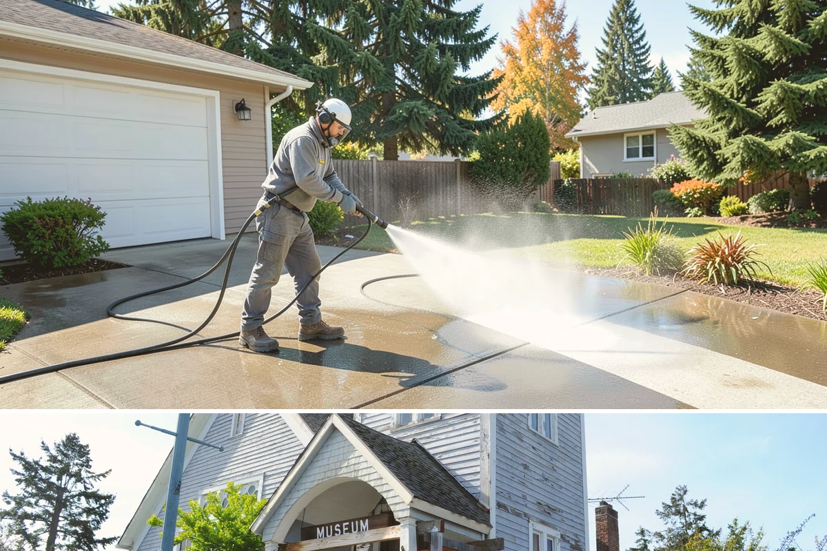 Brewery Exterior Cleaning in Steilacoom, Pierce County, WA - Late spring cleaning readies patios for the busy summer taproom season, with quarterly touch-ups through the year.