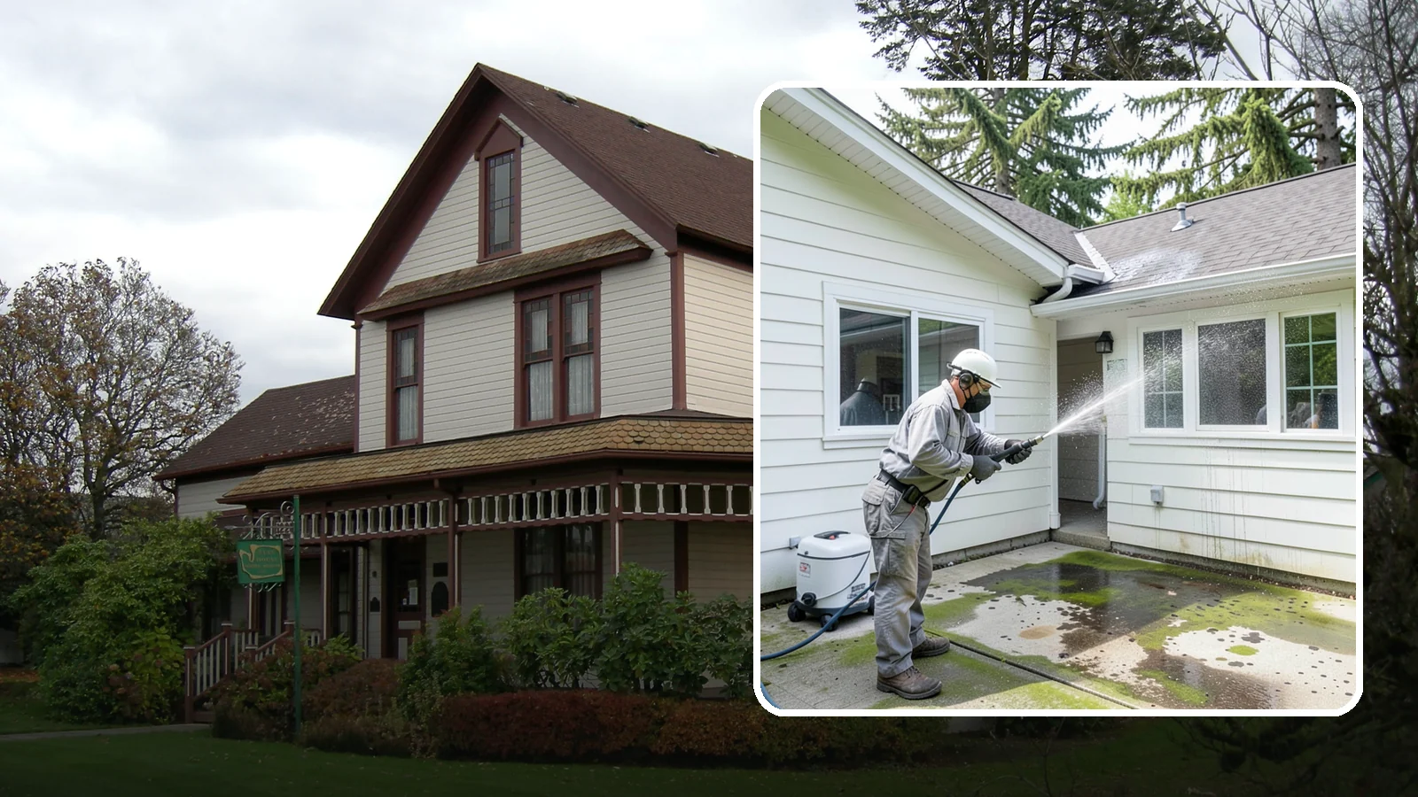 Brewery Exterior Cleaning in Sumner, Pierce County, WA - Exterior cleaning for breweries and taprooms that clears spilled beer, grain residue, and Northwest algae from patios, loading...