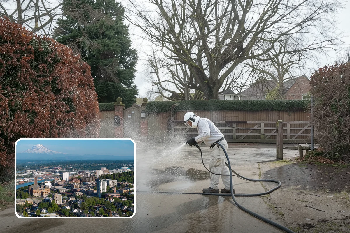 Brewery Exterior Cleaning in Tacoma, Pierce County, WA - Cuts sticky beer and sugar residue from patios and floors