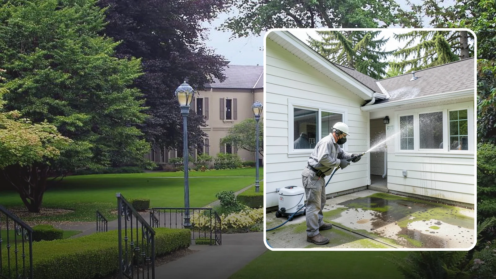 Brewery Exterior Cleaning in Woodinville, King County, WA - Exterior cleaning for breweries and taprooms that clears spilled beer, grain residue, and Northwest algae from patios, loading...