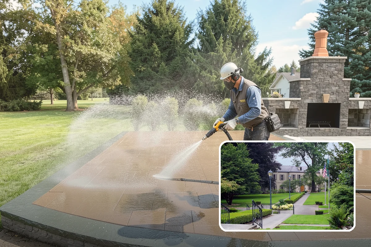 Brewery Exterior Cleaning in Woodinville, King County, WA - Cuts sticky beer and sugar residue from patios and floors