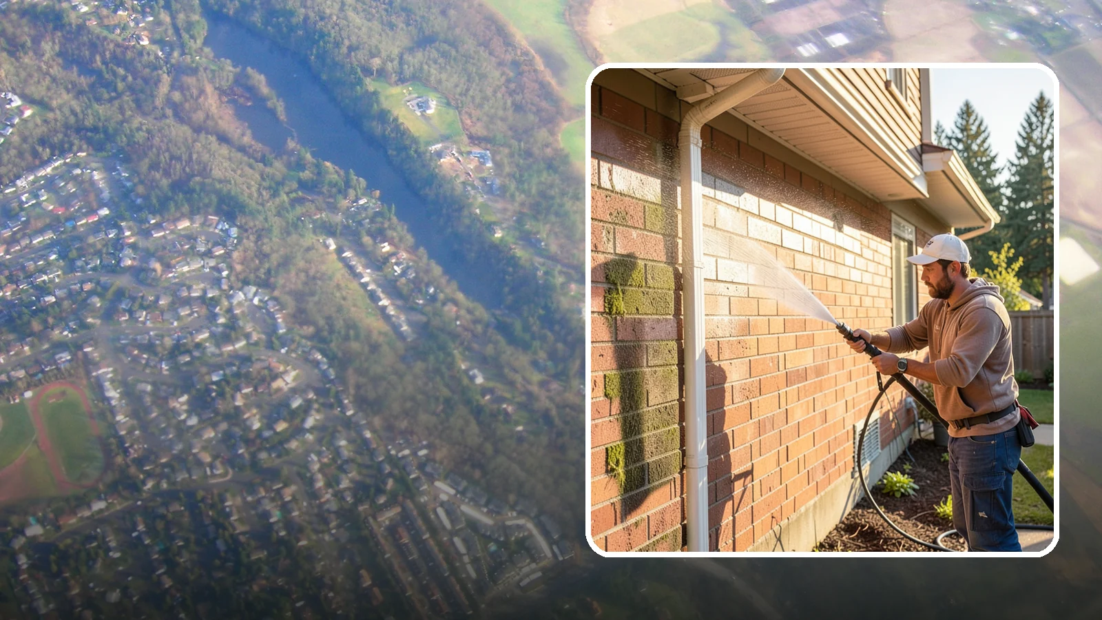 Brick Cleaning in Algona, King County, WA - Gently clean brick surfaces to remove moss, algae, and grime without eroding the soft mortar joints.