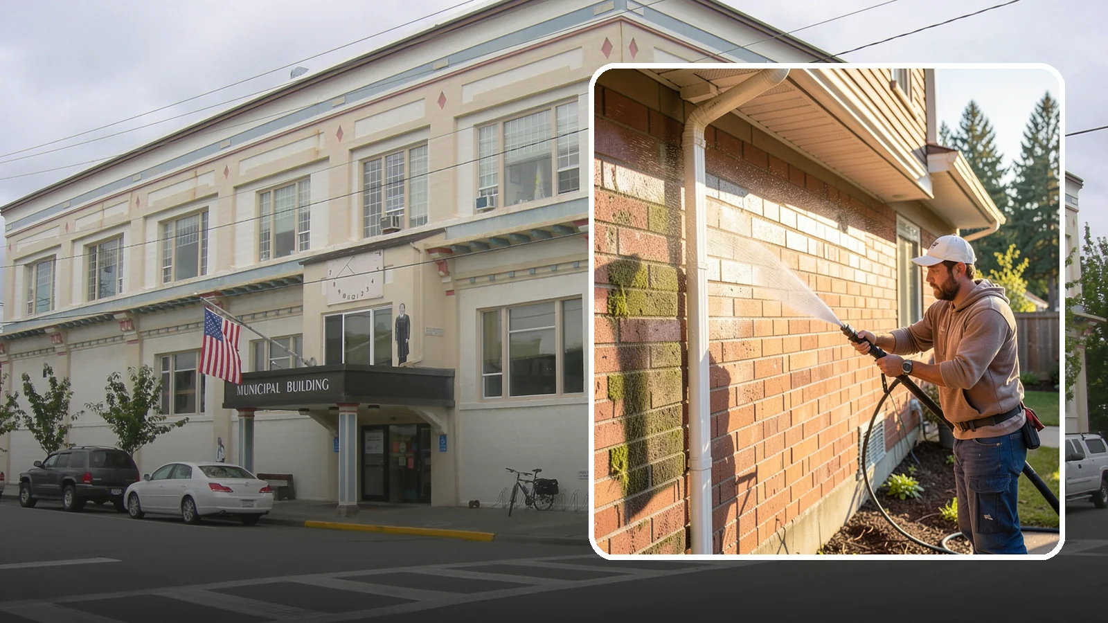 Brick Cleaning in Anacortes, Skagit County, WA - Gently clean brick surfaces to remove moss, algae, and grime without eroding the soft mortar joints.