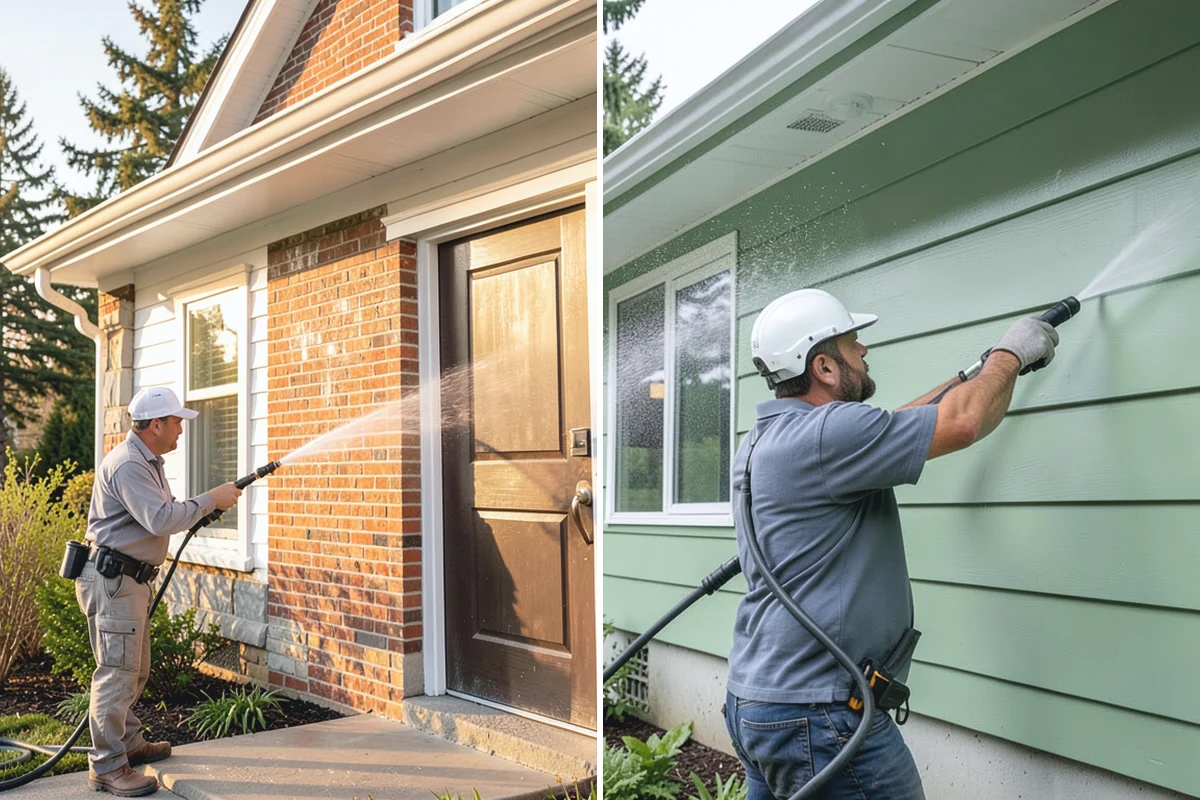 Brick Cleaning in Buckley, Pierce County, WA - Saturate adjacent plants and protect openings