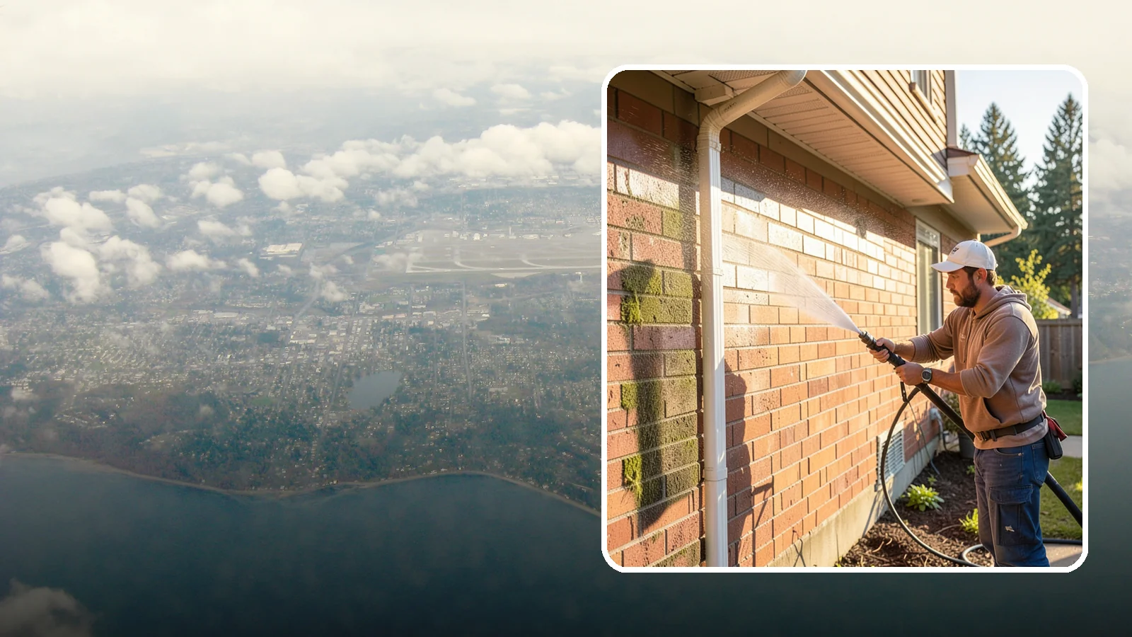 Brick Cleaning in Burien, King County, WA - Gently clean brick surfaces to remove moss, algae, and grime without eroding the soft mortar joints.
