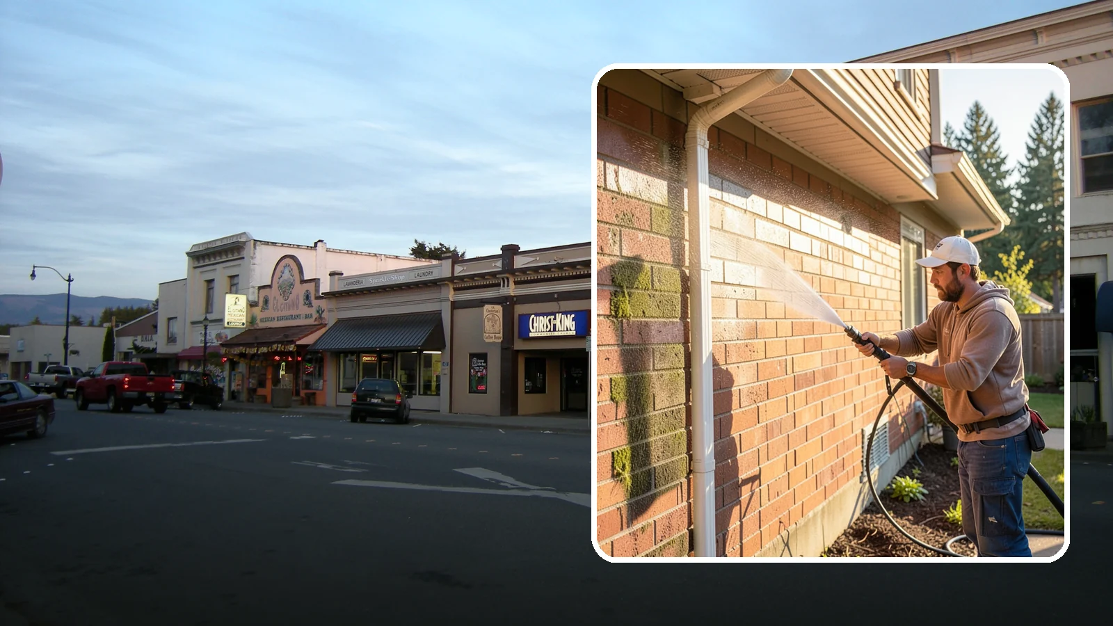 Brick Cleaning in Burlington, Skagit County, WA - Gently clean brick surfaces to remove moss, algae, and grime without eroding the soft mortar joints.