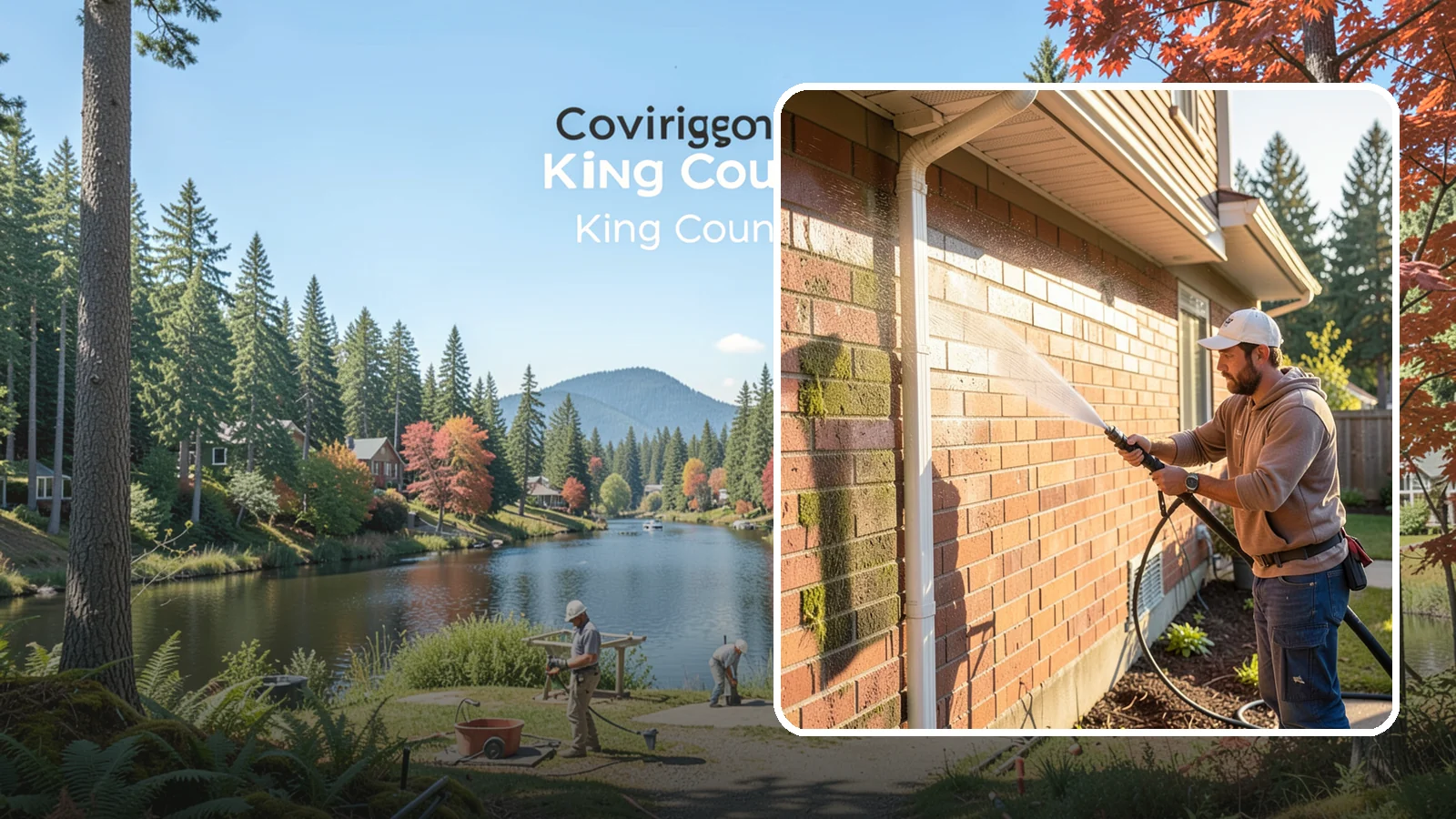 Brick Cleaning in Covington, King County, WA - Gently clean brick surfaces to remove moss, algae, and grime without eroding the soft mortar joints.