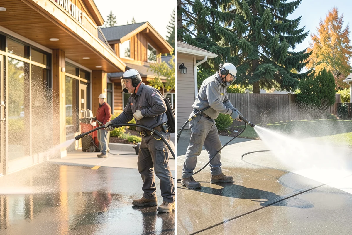 Brick Cleaning in Covington, King County, WA - Saturate adjacent plants and protect openings