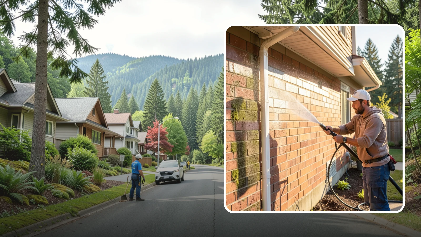 Brick Cleaning in Darrington, Snohomish County, WA - Gently clean brick surfaces to remove moss, algae, and grime without eroding the soft mortar joints.