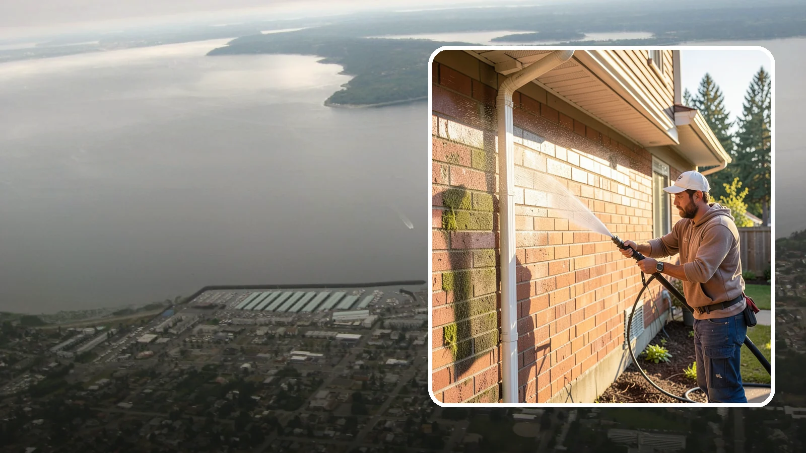 Brick Cleaning in Des Moines, King County, WA - Gently clean brick surfaces to remove moss, algae, and grime without eroding the soft mortar joints.