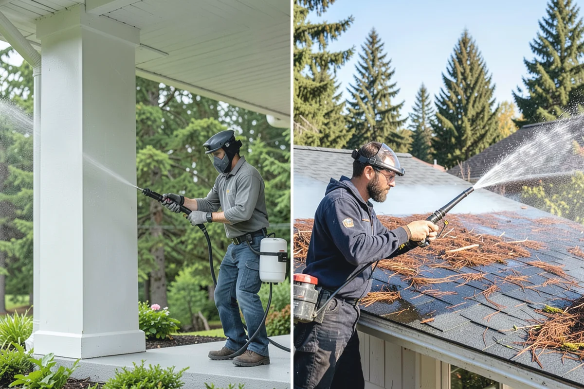 Brick Cleaning in Des Moines, King County, WA - Saturate adjacent plants and protect openings