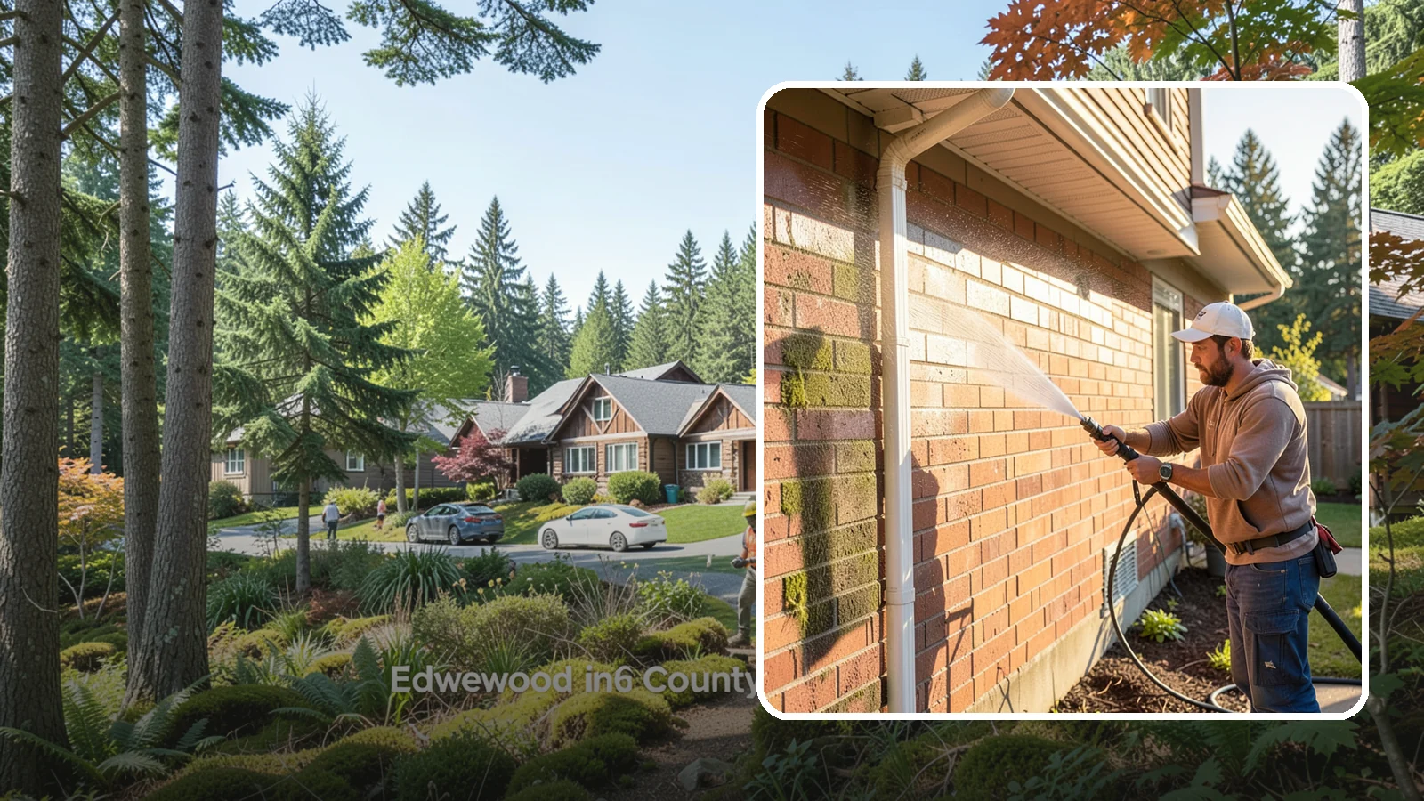 Brick Cleaning in Edgewood, Pierce County, WA - Gently clean brick surfaces to remove moss, algae, and grime without eroding the soft mortar joints.
