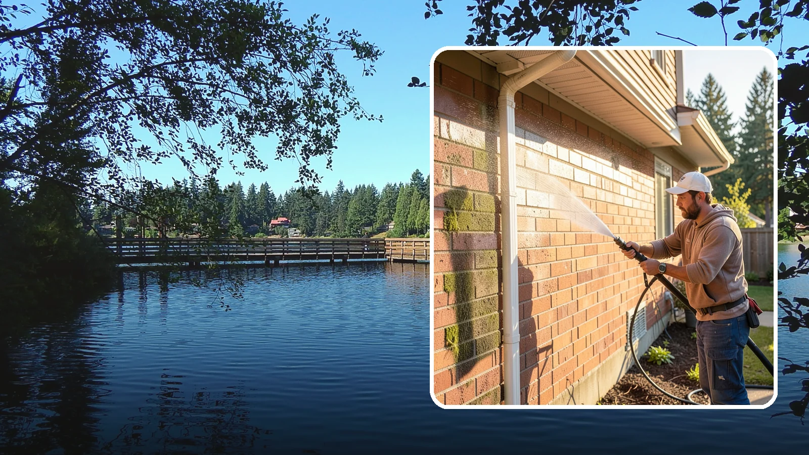 Brick Cleaning in Federal Way, King County, WA - Gently clean brick surfaces to remove moss, algae, and grime without eroding the soft mortar joints.