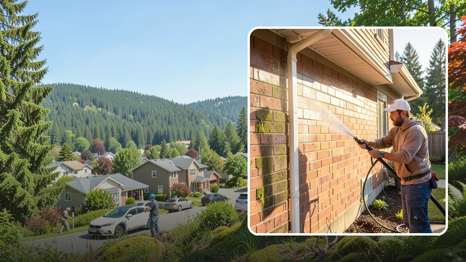 Brick Cleaning in Index, Snohomish County, WA - Gently clean brick surfaces to remove moss, algae, and grime without eroding the soft mortar joints.