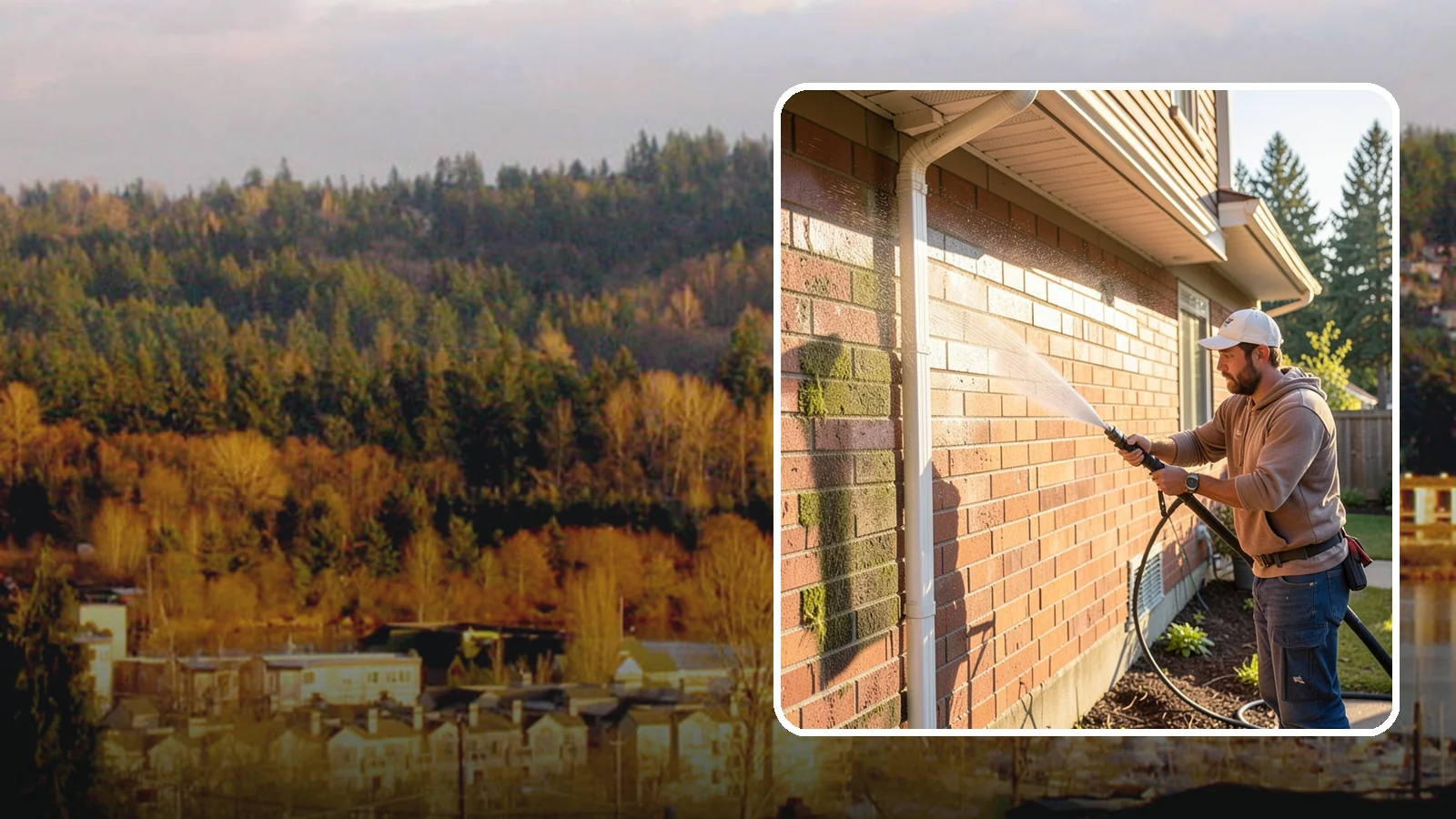 Brick Cleaning in Kenmore, King County, WA - Gently clean brick surfaces to remove moss, algae, and grime without eroding the soft mortar joints.