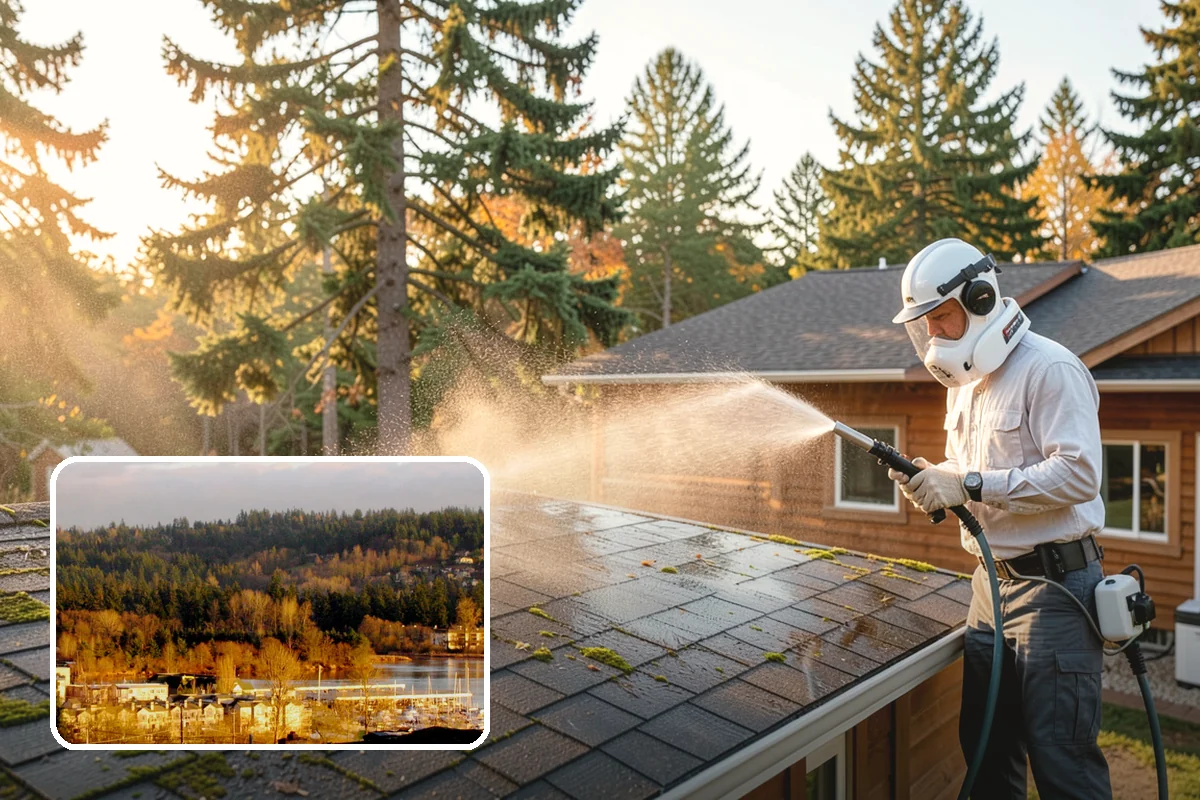 Brick Cleaning in Kenmore, King County, WA - Lifts moss and algae without eroding mortar joints
