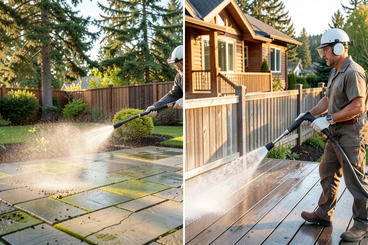 Brick Cleaning in Kenmore, King County, WA - Saturate adjacent plants and protect openings