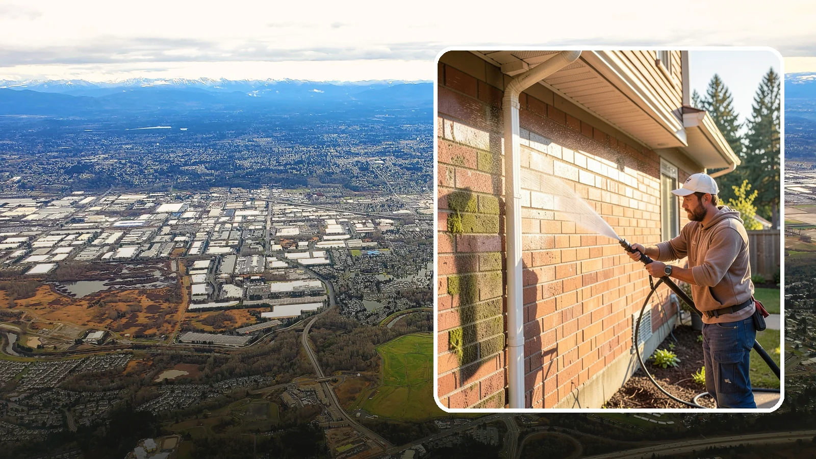 Brick Cleaning in Kent, King County, WA - Gently clean brick surfaces to remove moss, algae, and grime without eroding the soft mortar joints.