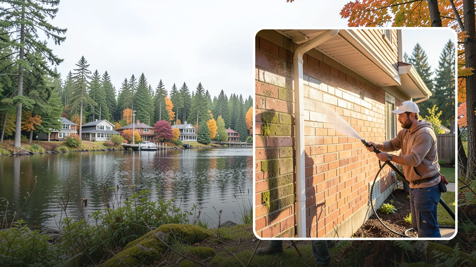 Brick Cleaning in La Conner, Skagit County, WA - Gently clean brick surfaces to remove moss, algae, and grime without eroding the soft mortar joints.