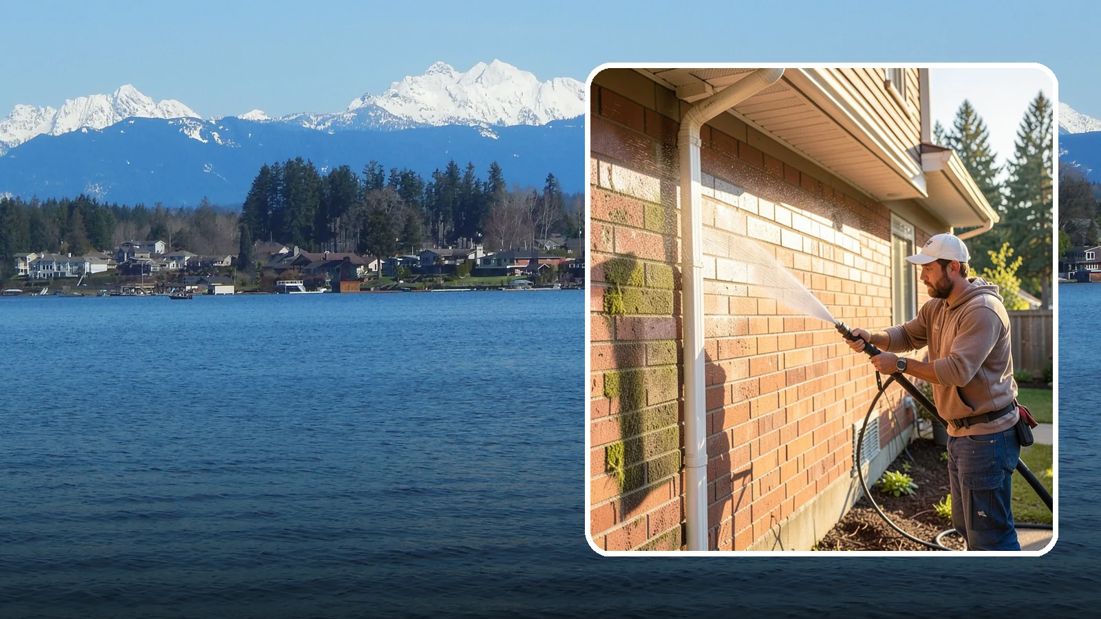 Brick Cleaning in Lake Stevens, Snohomish County, WA - Gently clean brick surfaces to remove moss, algae, and grime without eroding the soft mortar joints.