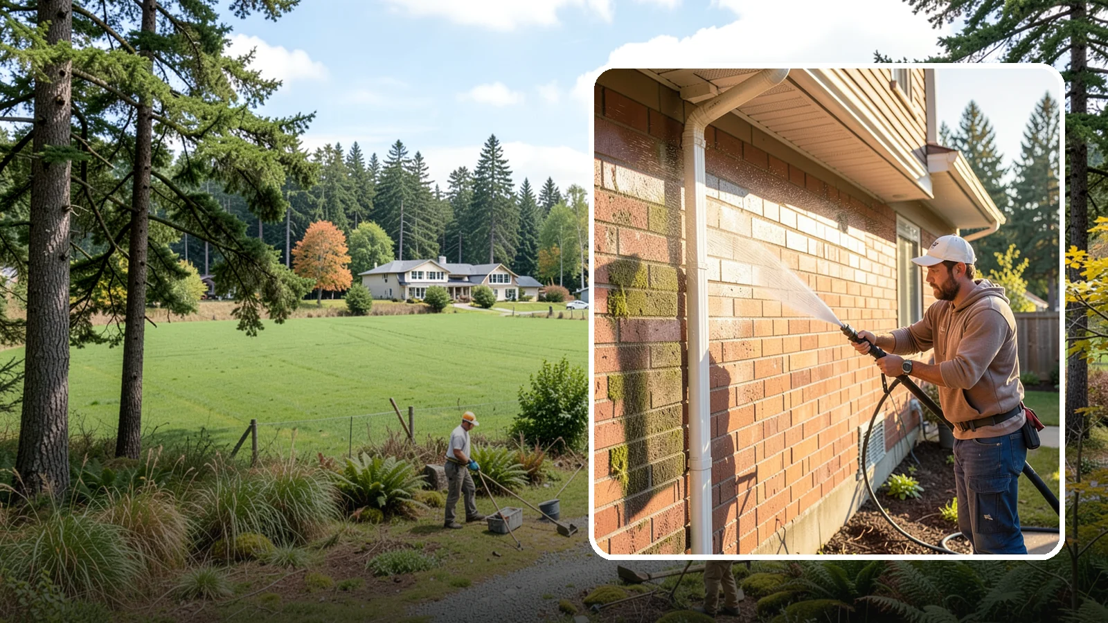 Brick Cleaning in Lyman, Skagit County, WA - Gently clean brick surfaces to remove moss, algae, and grime without eroding the soft mortar joints.