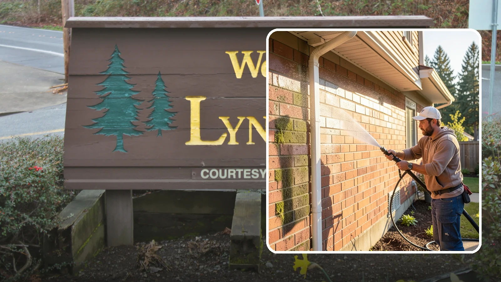 Brick Cleaning in Lynnwood, Snohomish County, WA - Gently clean brick surfaces to remove moss, algae, and grime without eroding the soft mortar joints.