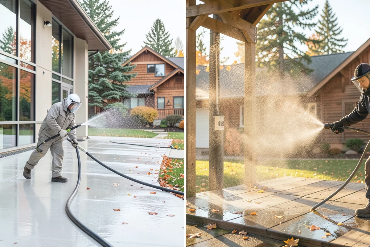 Brick Cleaning in Medina, King County, WA - Saturate adjacent plants and protect openings