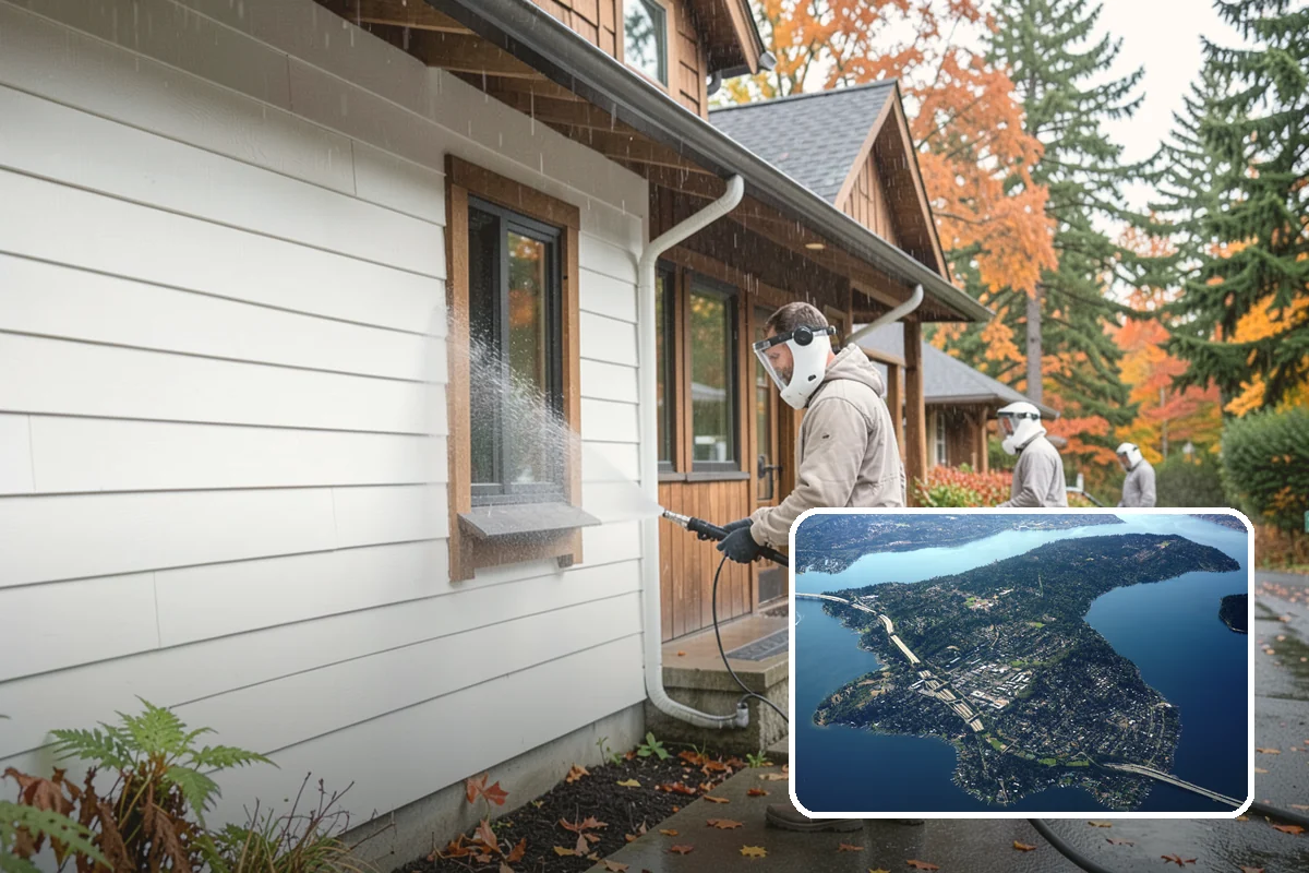 Brick Cleaning in Mercer Island, King County, WA - Lifts moss and algae without eroding mortar joints