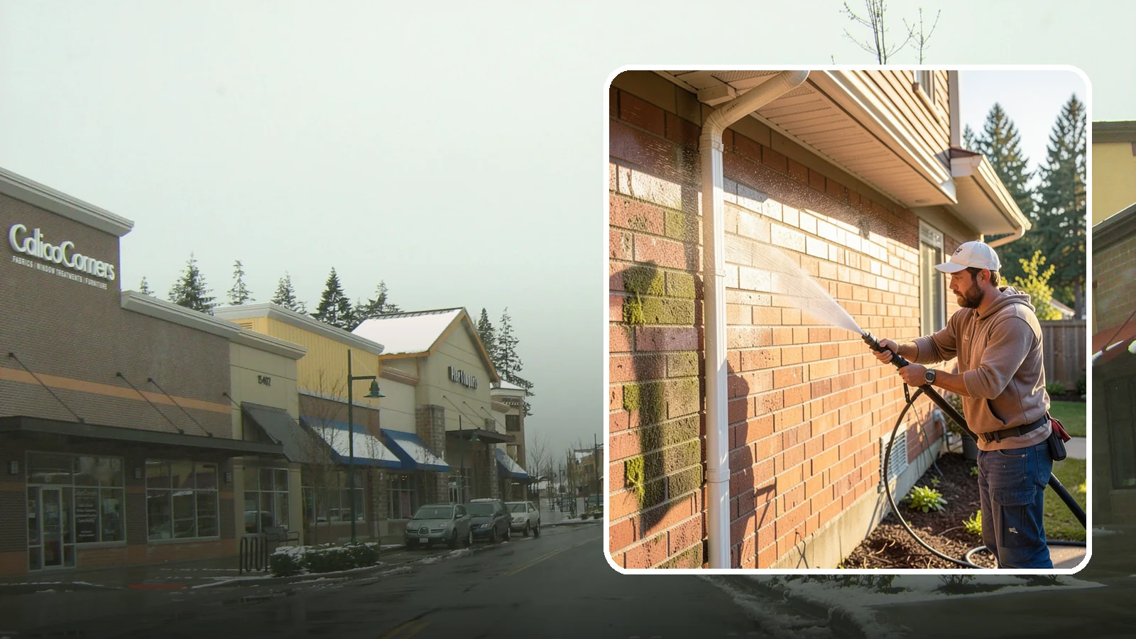 Brick Cleaning in Mill Creek, Snohomish County, WA - Gently clean brick surfaces to remove moss, algae, and grime without eroding the soft mortar joints.