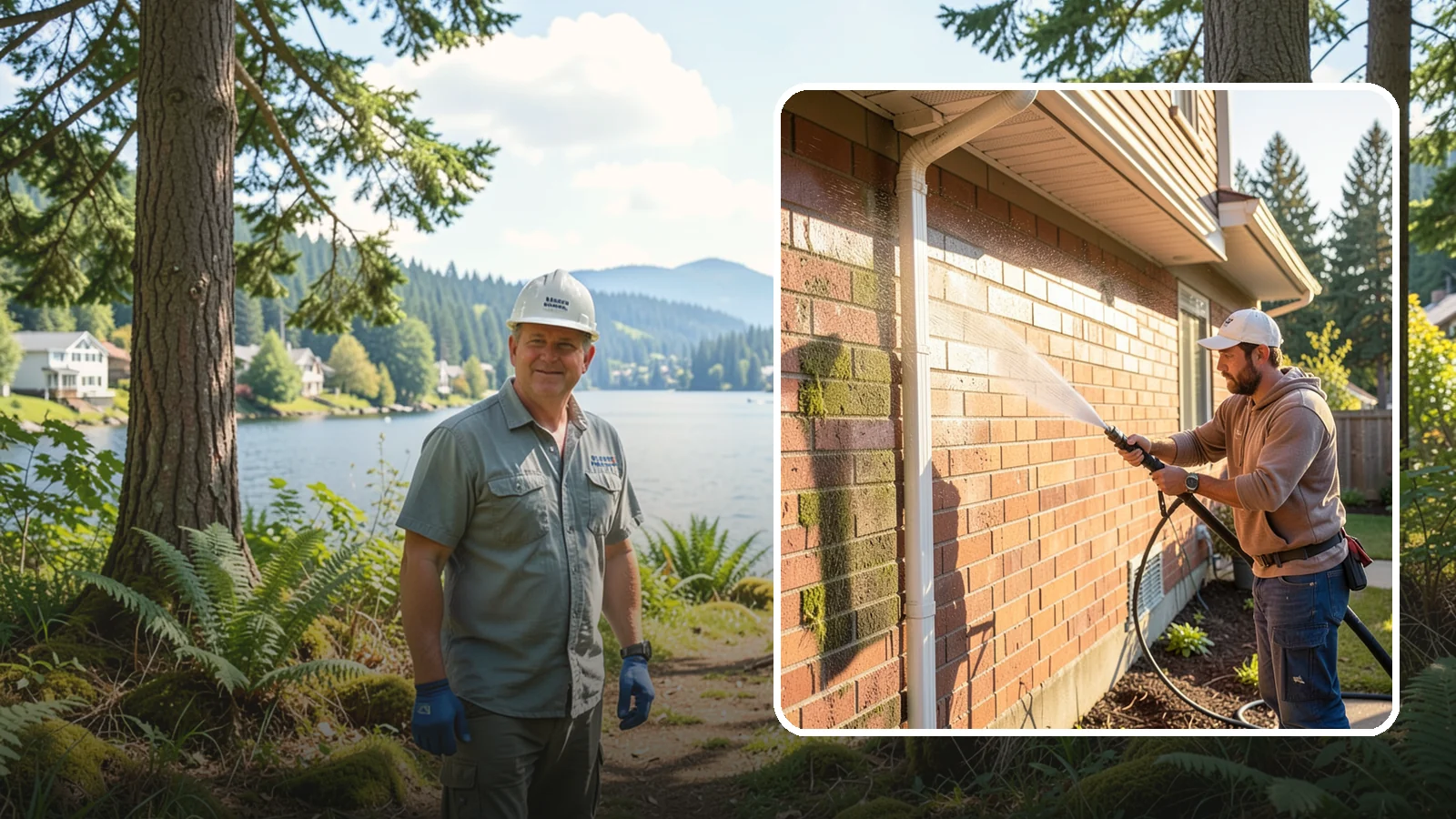 Brick Cleaning in Milton, King County, WA - Gently clean brick surfaces to remove moss, algae, and grime without eroding the soft mortar joints.