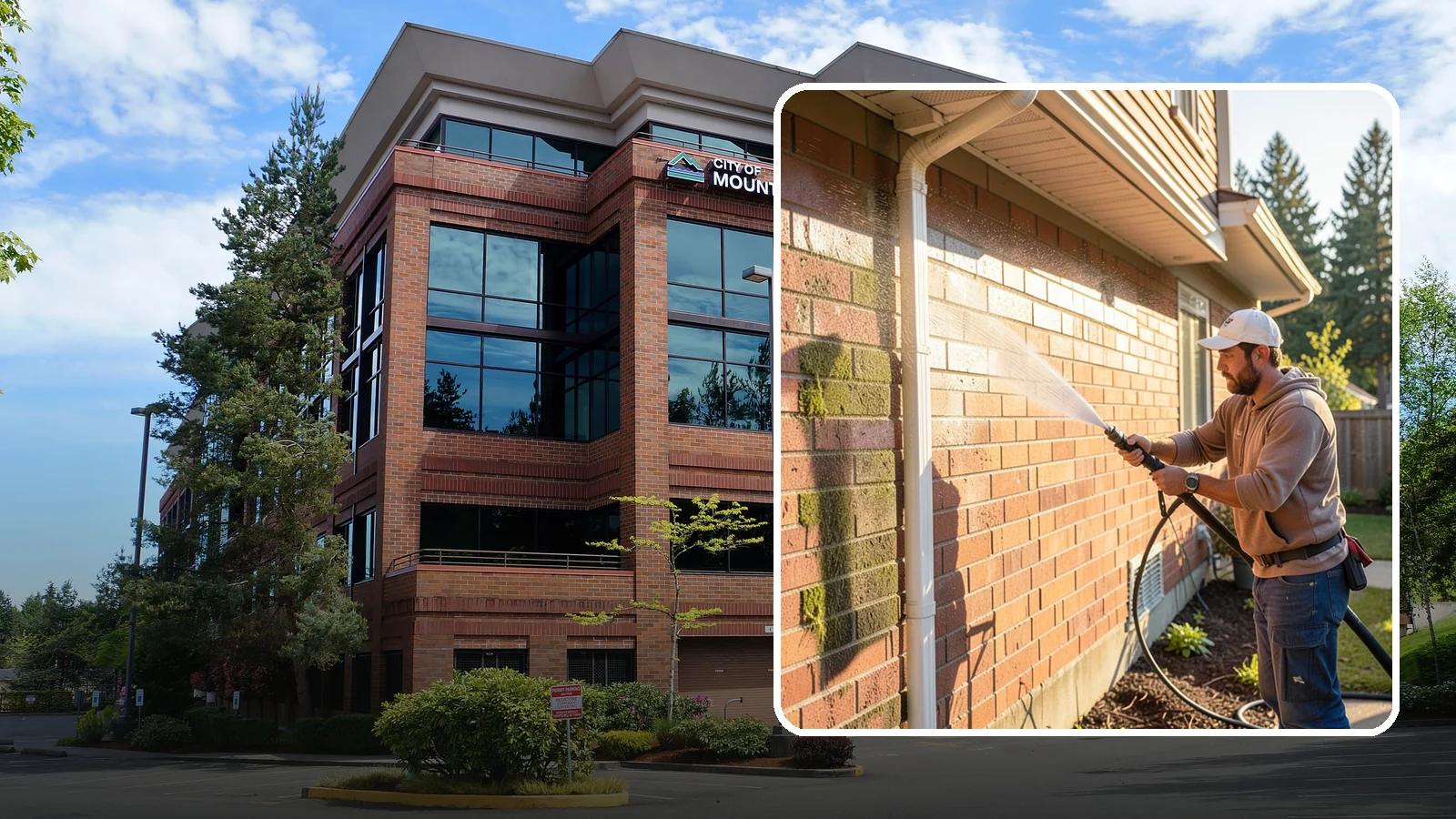 Brick Cleaning in Mountlake Terrace, Snohomish County, WA - Gently clean brick surfaces to remove moss, algae, and grime without eroding the soft mortar joints.