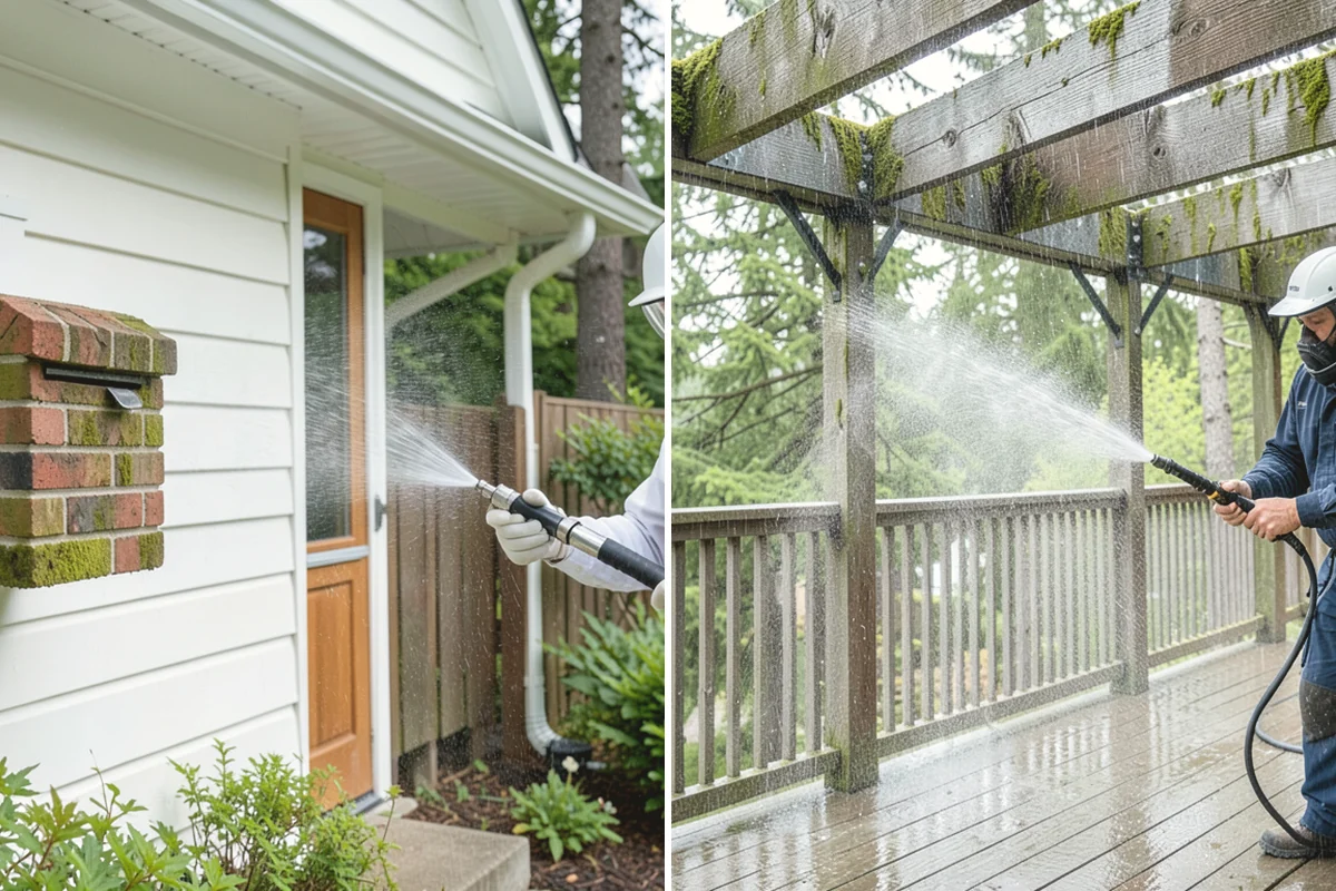Brick Cleaning in Mountlake Terrace, Snohomish County, WA - Saturate adjacent plants and protect openings