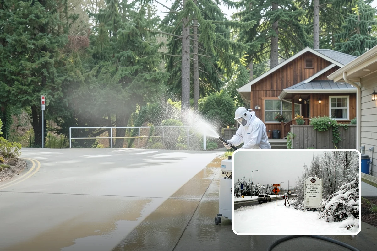 Brick Cleaning in Newcastle, King County, WA - Lifts moss and algae without eroding mortar joints