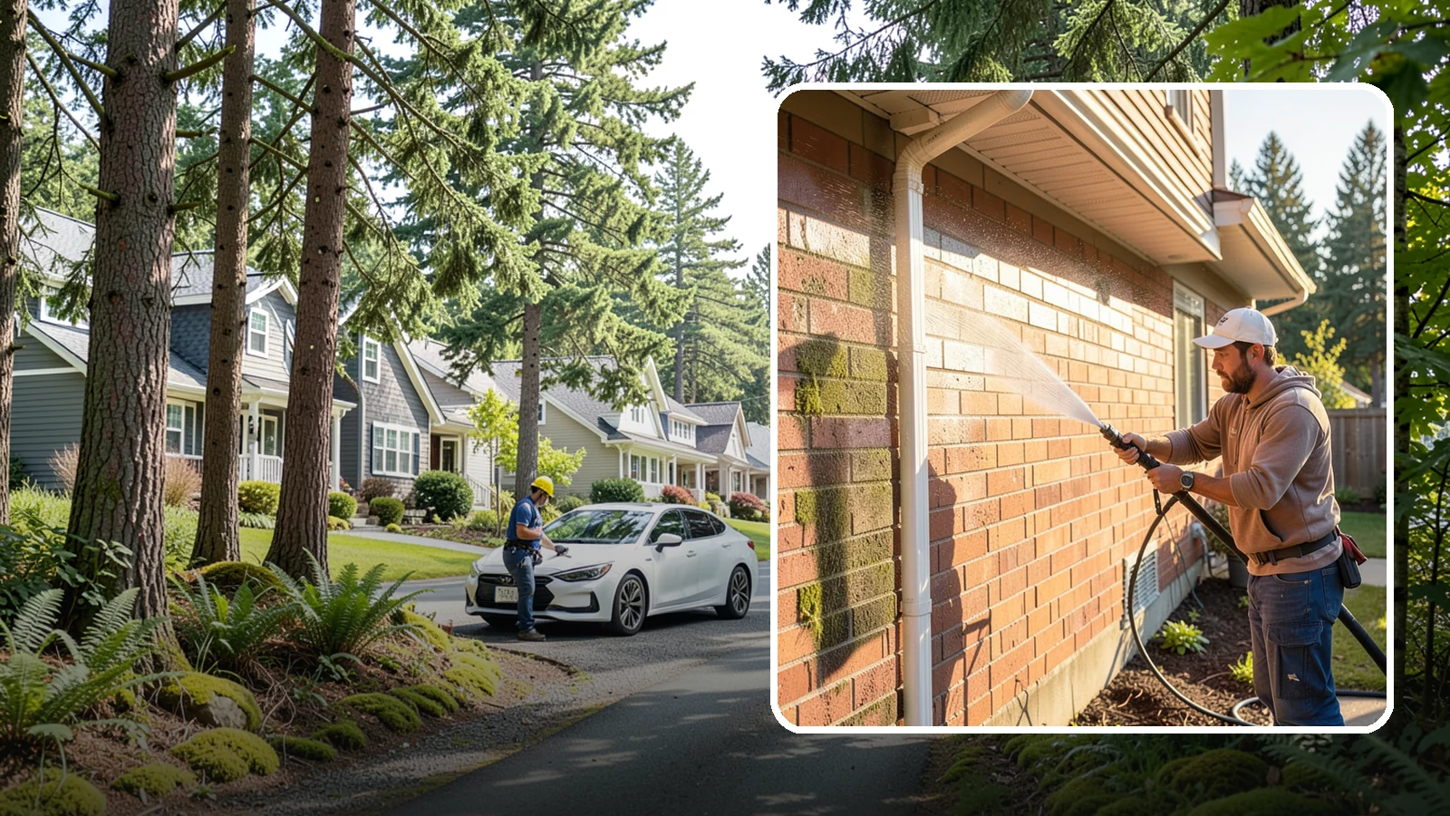 Brick Cleaning in Normandy Park, King County, WA - Gently clean brick surfaces to remove moss, algae, and grime without eroding the soft mortar joints.