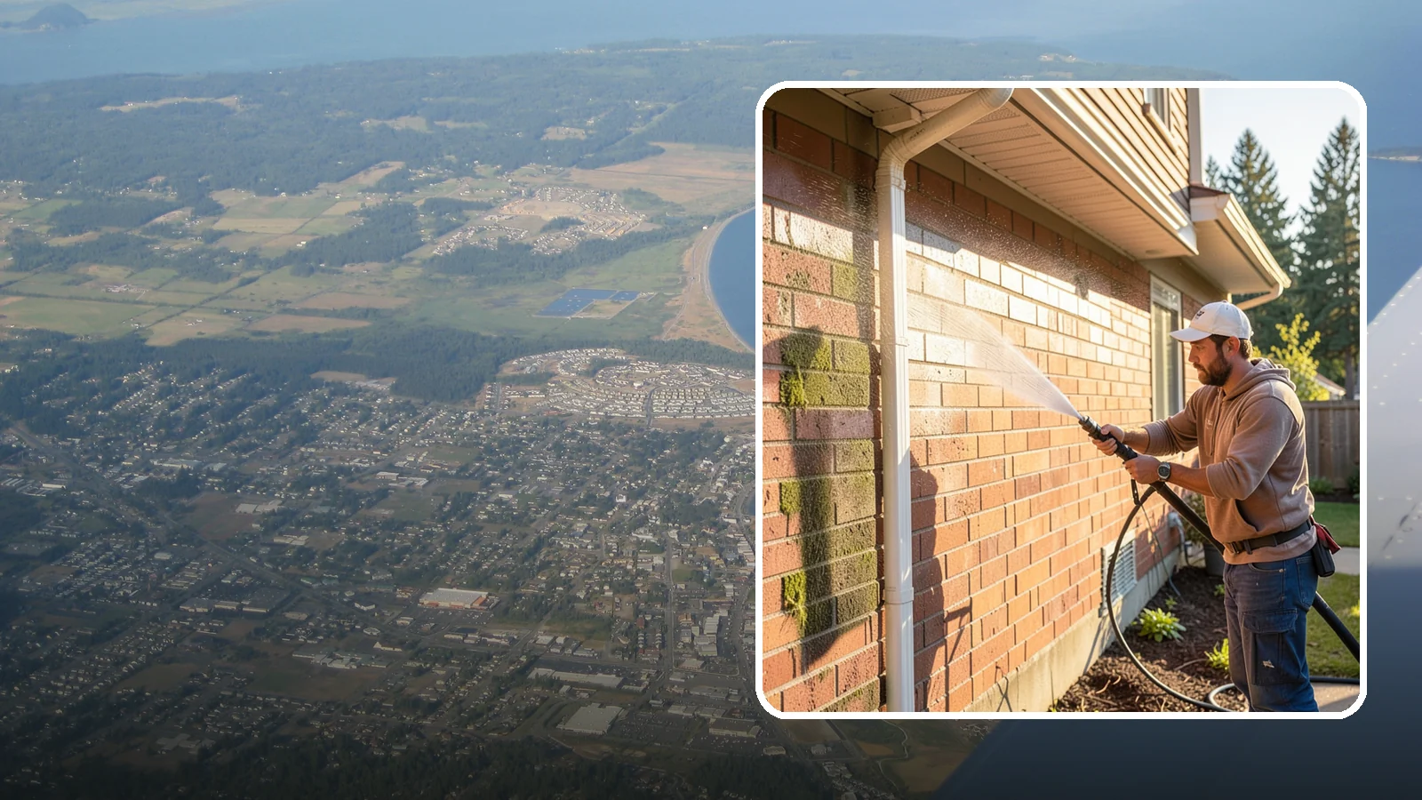 Brick Cleaning in Oak Harbor, Island County, WA - Gently clean brick surfaces to remove moss, algae, and grime without eroding the soft mortar joints.