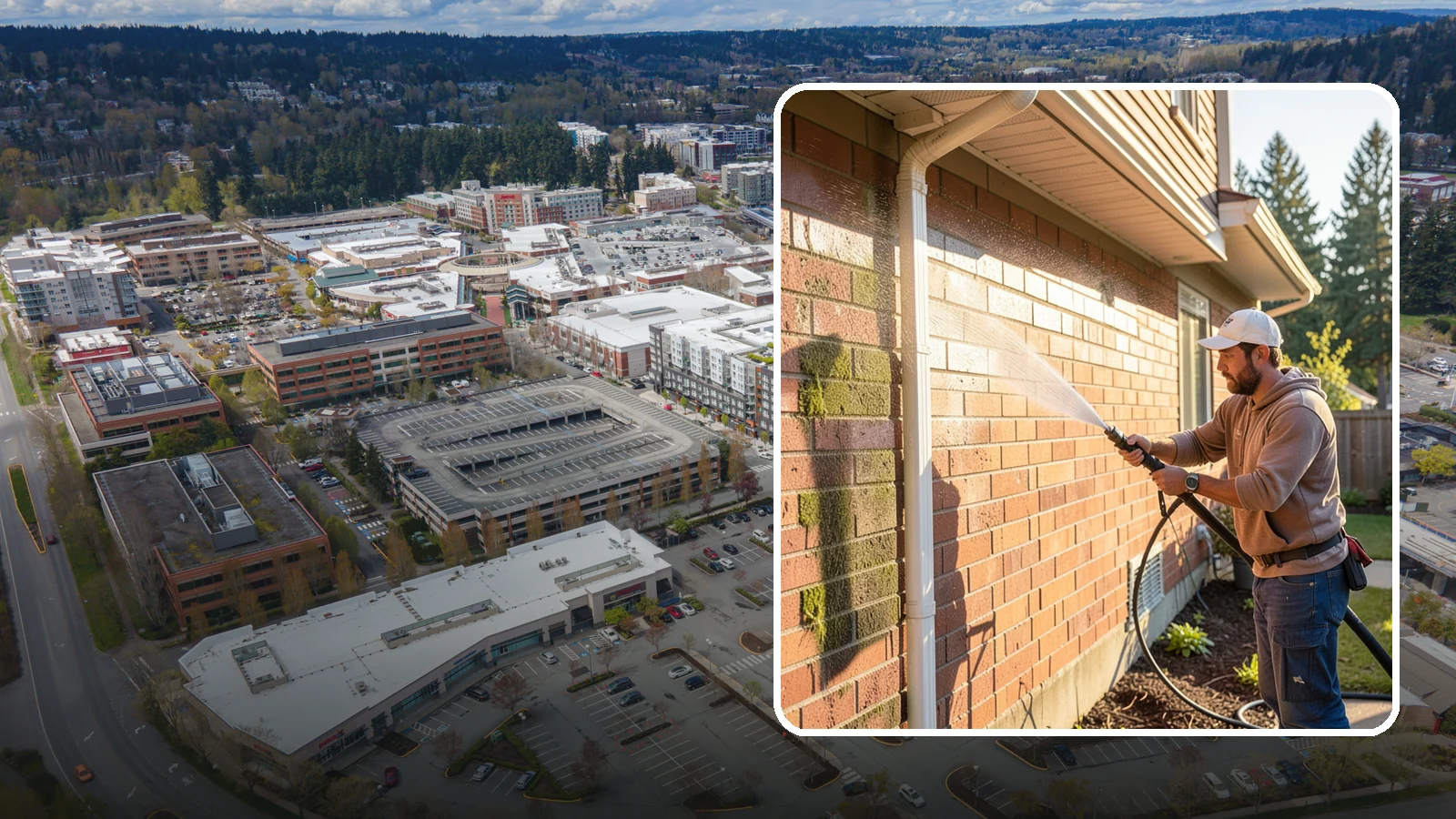 Brick Cleaning in Redmond, King County, WA - Gently clean brick surfaces to remove moss, algae, and grime without eroding the soft mortar joints.